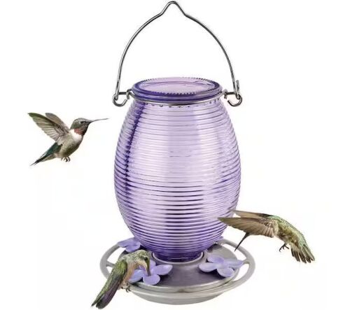 Nature's Way Lilac Dreams Antique Glass Hummingbird Feeder 29 oz