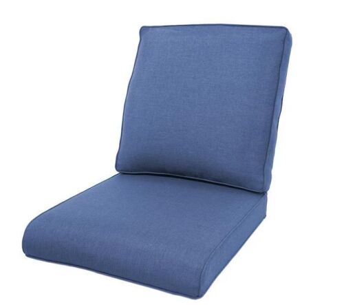 Pocassy No Buttons 22 x 24 CushionGuard Outdoor Lounge Chair Deep Seat Replacement Cushion Set in Blue