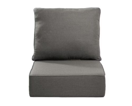 24 in. x 24 in. x 6 in. 2-Piece Olefin Deep Thick Seating Outdoor Lounge Chair Sofa Replacement Cushion Set in Gray
