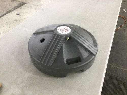 US Weight 50 lbs. Fillable Capacity Round Outdoor Patio Umbrella Base in Gray