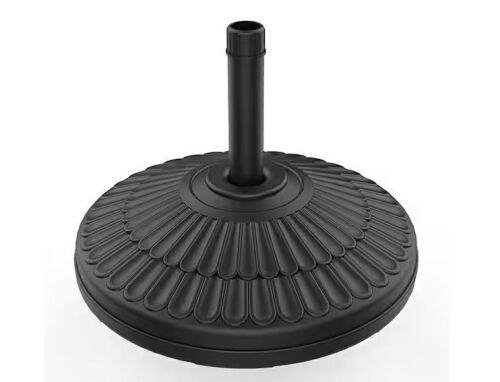 80 lbs. HDPE Round Patio Umbrella Base Free Standing Heavy Duty Base Water and Sand in Black