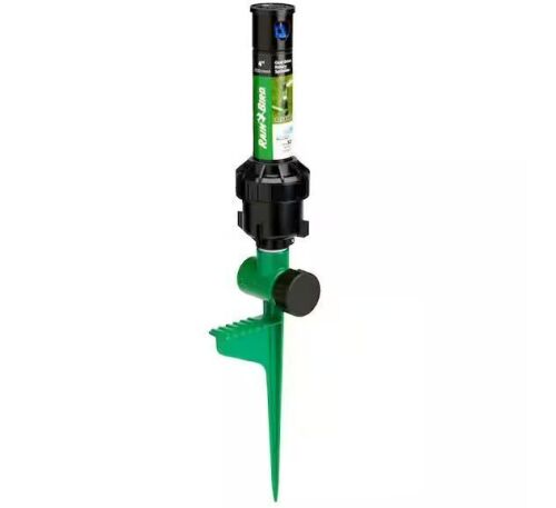 Rain Bird 3200 sq. ft. 32SA Gear Drive Rotor Sprinkler on a Spike w/Rain Curtain Technology, 40-360° Pattern, Adjustable 19-32 ft.