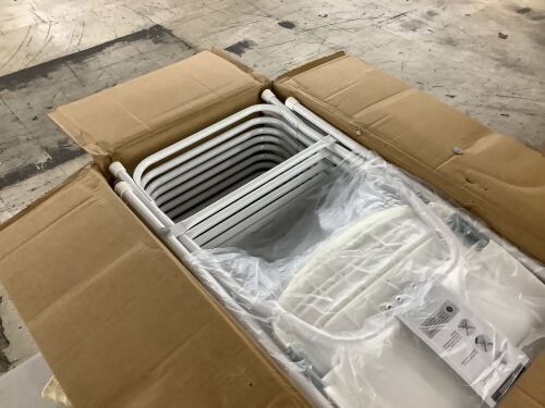 10 Pack White Folding Chairs - Dirty
