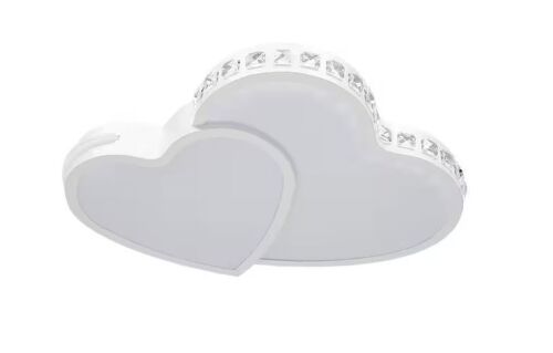20 in. 1-Light White Integrated LED Flush Mount Heart Shape Design Ceiling Light