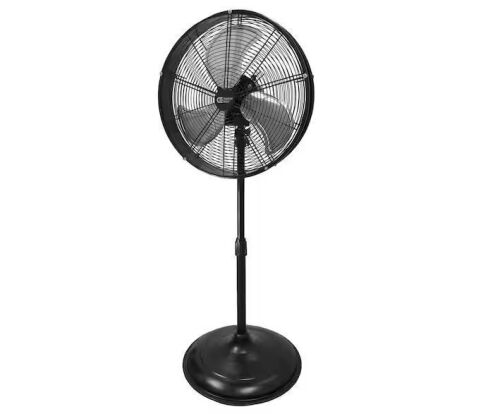 Commercial Electric 20 in. Oscillating Pedestal Fan with Adjustable Height in Black