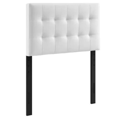 MODWAY Lily White Twin Upholstered Vinyl Headboard