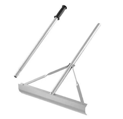 60 in. Handle Landscape Rake, 20 in. Aluminum Head, Durable Leveling Tool for Landscaping, Asphalt