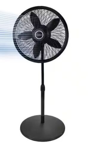 Lasko Cyclone 18 in. 3 Speed Oscillating Pedestal Fan for Home in Black with Adjustable Height, Tilt Back Head, Easy Assembly