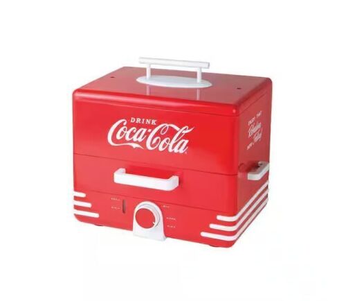 Nostalgia Large Coca-Cola Hot Dog Steamer Specialty Grill in Red