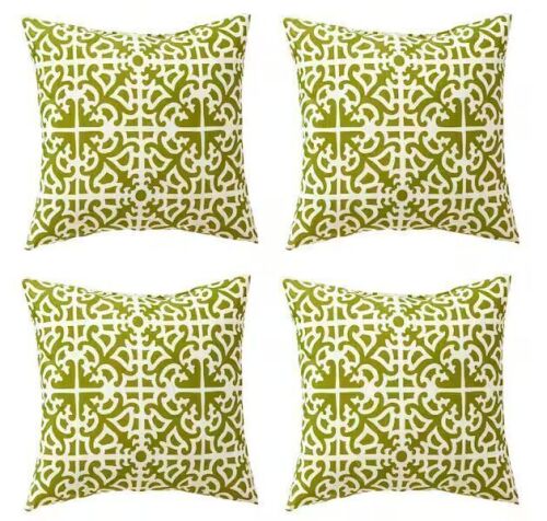 Greendale Home Fashions Grass Lattice Square Outdoor Throw Pillow (4-Pack)