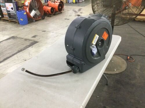 Giraffe Tools Garden Retractable Hose Reel-5/8 in.-90 ft., Metal Bracket, Wall Mounted, Dark Grey