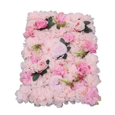 23.6-Inches W x 15.7-Inches H Light-Deep Pink Roses Flower Panels, 11 pc