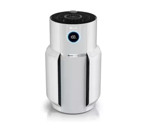 Shark NeverChange 1400 sq. ft. HEPA Filter Tower Air Purifier and Cleaner in White w/ Odor Neutralization and Clean Sense Tech