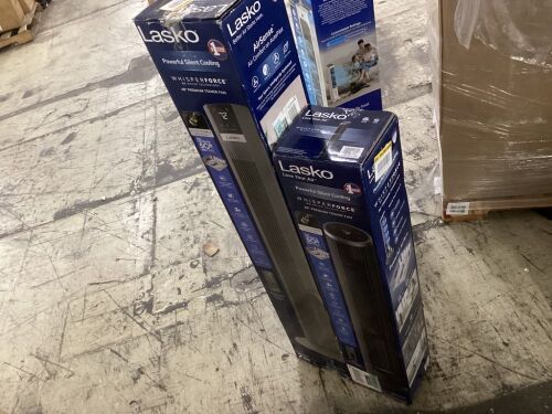 Lot of (2) Lasko WhisperForce Tower Fans