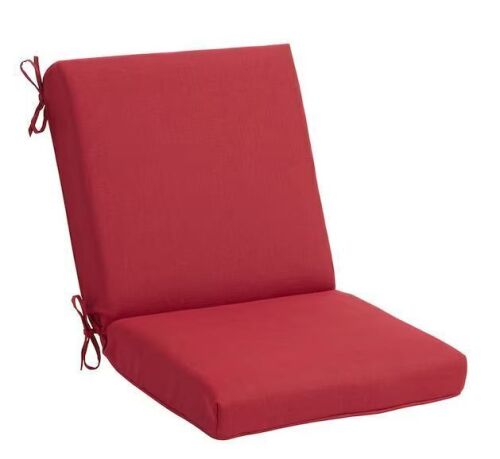 Lot of (3) Hampton Bay 20 in. W x 17 in. D CushionGuard Mid Back Dining Chair Outdoor Universal Cushion in Chili