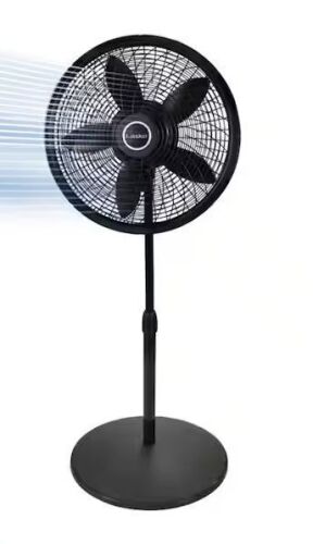 Lasko Cyclone 18 in. 3 Speed Oscillating Pedestal Fan for Home in Black with Adjustable Height, Tilt Back Head, Easy Assembly