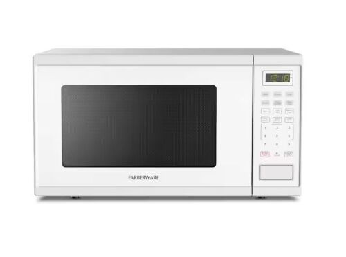 Farberware 1.1 cu. ft. 1000-Watt Digital Countertop Microwave Oven in White