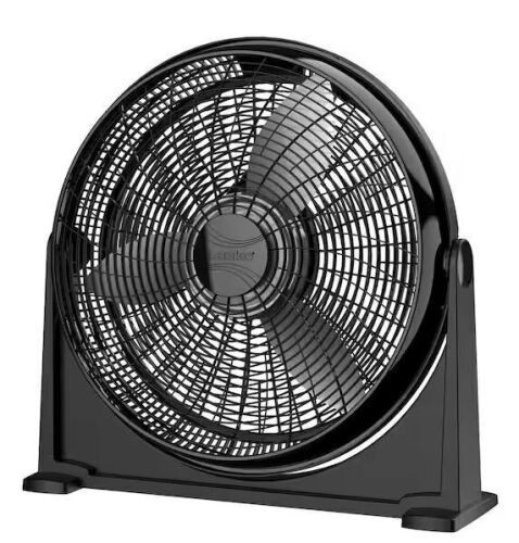 Lasko 20 in. 3 Speed Air Circulator Floor Fan for Home in Black with Wall Mount Option, Full Range Pivoting Head, Carry Handle