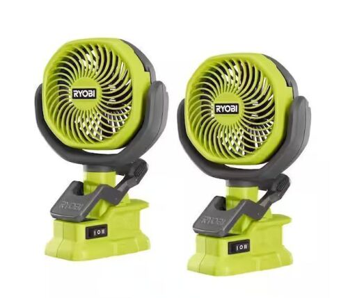 RYOBI ONE+ 18V Cordless 4 in. Clamp Fan Tools Only (2-Pack)