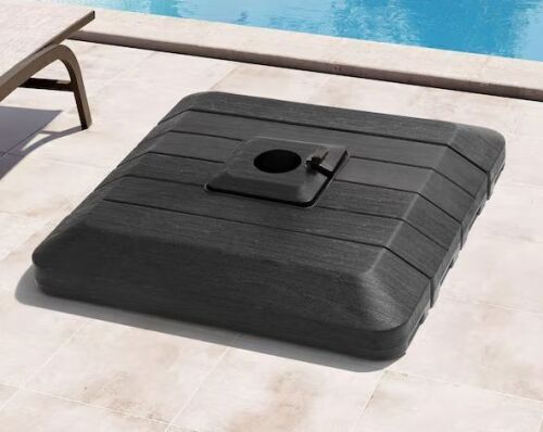 4-Part Patio Cantilever Umbrella Base in Black HDPE Outdoor Weighted Umbrella Stand 350 lb. Water and Sand Filled