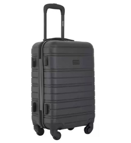 Kensie 20 in. Black Rolling Hard Case Carry-On with Luggage Tag