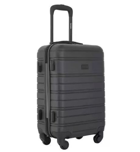 Kensie 20 in. Black Rolling Hard Case Carry-On with Luggage Tag