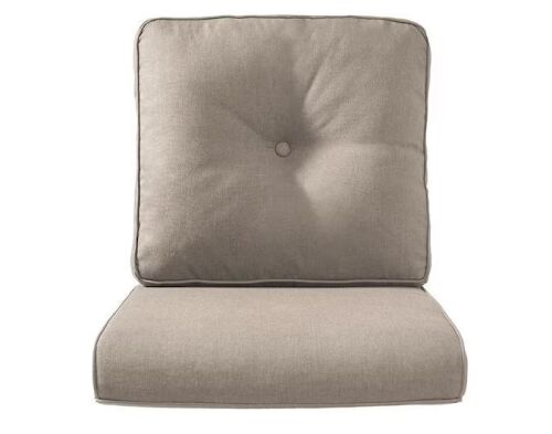 Lot of (2) 22 in. x 24 in. 2-Piece CushionGuard Outdoor Lounge Chair Deep Seat Replacement Cushion Set in Beige