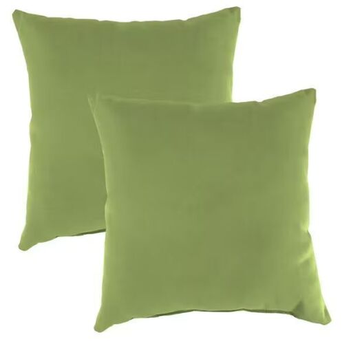 16 in. L x 16 in. W x 4 in. T Square Outdoor Throw Pillow in Pine Green (2-Pack)