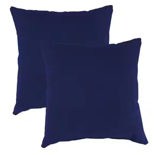16 in. L x 16 in. W x 4 in. T Square Outdoor Throw Pillow in Darkness (2-Pack)