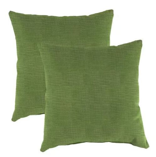 18 in. L x 18 in. W x 4 in. T Square Outdoor Throw Pillow in Olive (2-Pack)