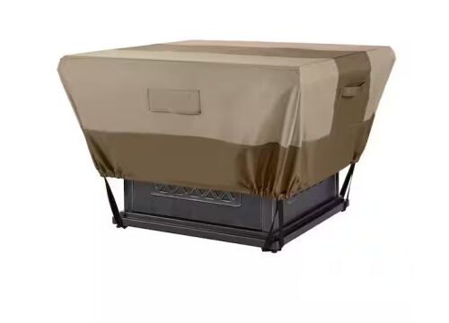 Hampton Bay 35.25 in. L x 35.25 in. W x 18 in. H Beige Patio Square Fire Pit Cover