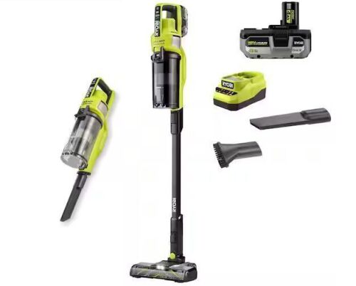 RYOBI ONE+ HP 18V Cordless Pet Stick Vacuum Cleaner Kit with 4.0 Ah HIGH PERFORMANCE Battery and Charger