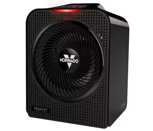 Vornado Forced Air Velocity 5 Whole Room 1500-Watt 5118 BTU Electric Space Fan Electric Heater Furnace, Black