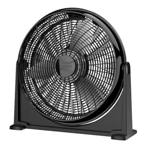 Lasko 20 in. 3 Speed Air Circulator Floor Fan for Home in Black with Wall Mount Option, Full Range Pivoting Head, Carry Handle