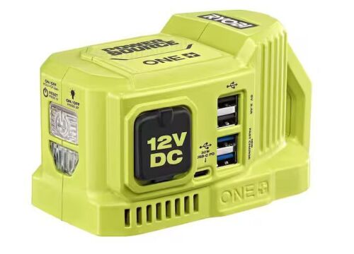 RYOBI 18V ONE+ 120-Watt Portable Battery Inverter Power Source with 12-Volt Outlet (Tool Only)