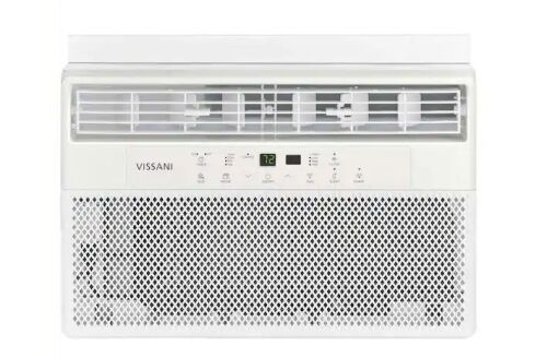 Vissani 8,000 BTU 115-Volt Smart Window Air Conditioner Cools 350 sq. ft. with Dehumidifier and Remote, Powered by Hubspace