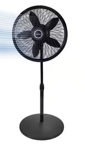 Lasko Cyclone 18 in. 3 Speed Oscillating Pedestal Fan for Home in Black with Adjustable Height, Tilt Back Head, Easy Assembly