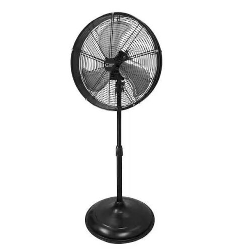 Commercial Electric 20 in. Oscillating Pedestal Fan with Adjustable Height in Black