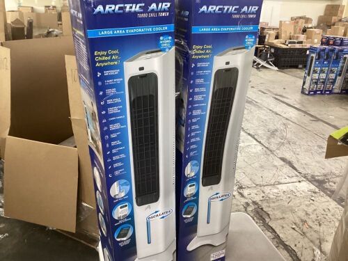 Lot of (2) ARCTIC AIR 100 CFM Turbo Chill Tower Evaporative Space Cooler