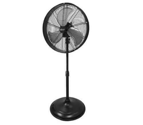 Commercial Electric 20 in. Oscillating Pedestal Fan with Adjustable Height in Black