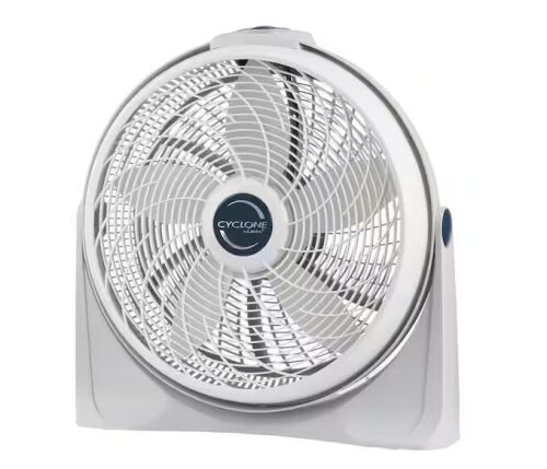 Lasko Cyclone 20 in. 3 Speed Air Circulator Floor Fan for Home in White with Wall Mount Option, 90° Pivoting Head and Handle