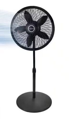 Lasko Cyclone 18 in. 3 Speed Oscillating Pedestal Fan for Home in Black with Adjustable Height, Tilt Back Head, Easy Assembly