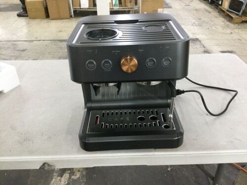 CAFE 1-Cup Matte Black Semi Automatic Espresso Machine with Built-In Grinder, Frother, Frothing Pitcher, and Wi-Fi Connected