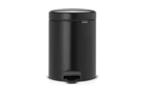 Brabantia NewIcon 1.3 Gal. Matte Black Steel Step-On Trash Can