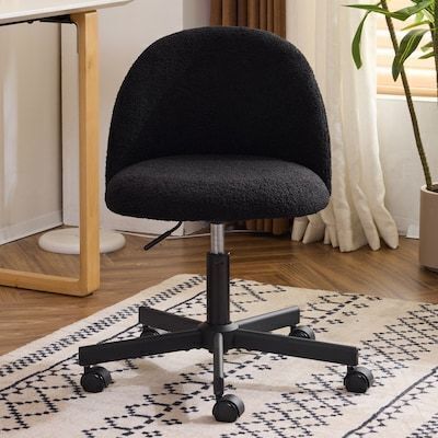 VINGLI Comfy Teddy Small Office Chair with Wheels