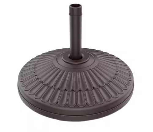 80 lbs. HDPE Round Patio Umbrella Base Free Standing Heavy Duty Base Water and Sand in Dark Brown