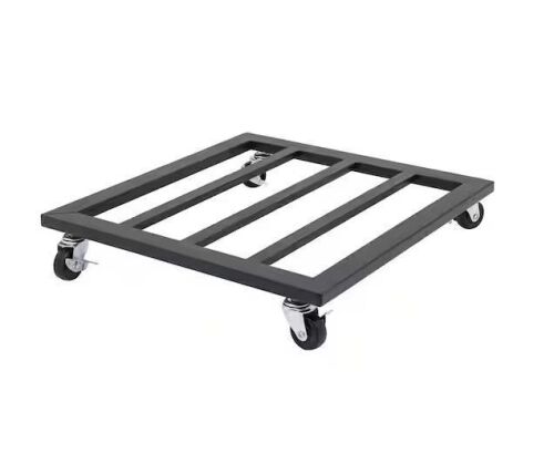 16 in. Black Square-Shaped Rolling Plant Stand