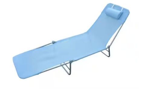 Outsunny Outdoor Folding Chaise Lounge Sun Recliner with Sturdy Durable Frame, Blue
