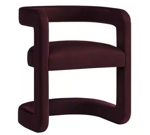 MODWAY Winslow Performance Velvet Barrel Accent Chair in Mulberry