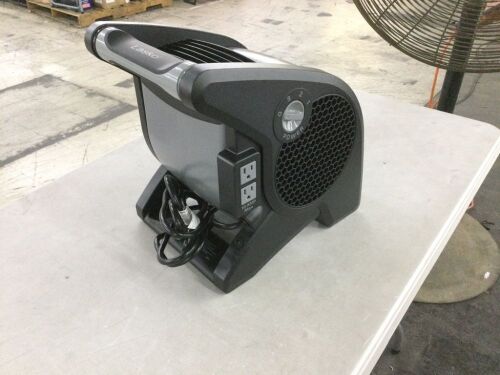 Lasko Pivoting 11.2 in. 3 Speed High Velocity Blower Fan for Home, Job Site in Gray, 375 CFM, 2 120V Outlets, Circuit Breaker
